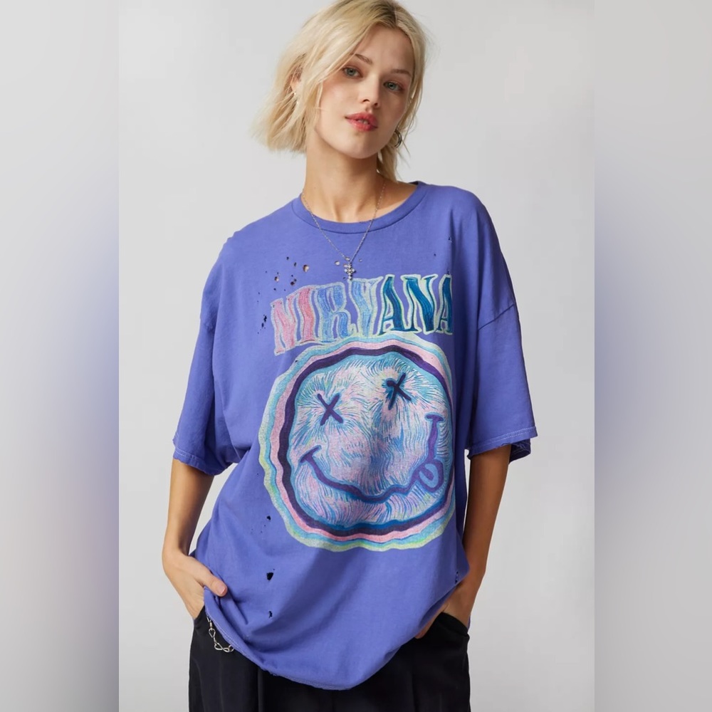 One left! UO Nirvana Distressed T-Shirt Dress